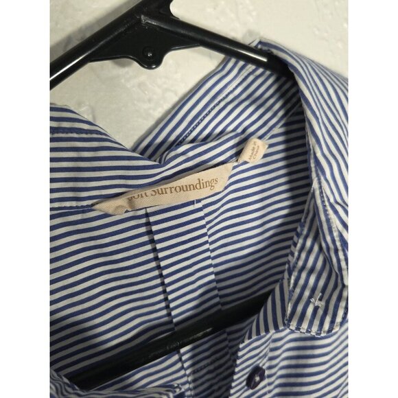 Soft Surroundings Bristol Cold Shoulder Stripe Top Shirt Size Small Button Down - Picture 3 of 6